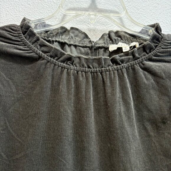 Copper Key Black Corduroy Babydoll Dress M Tiered Cottage Long Sleeve - Picture 7 of 8